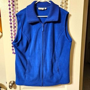 Denim & Co QVC Blue Fleece Full Zippered Vest Plus Size 3X